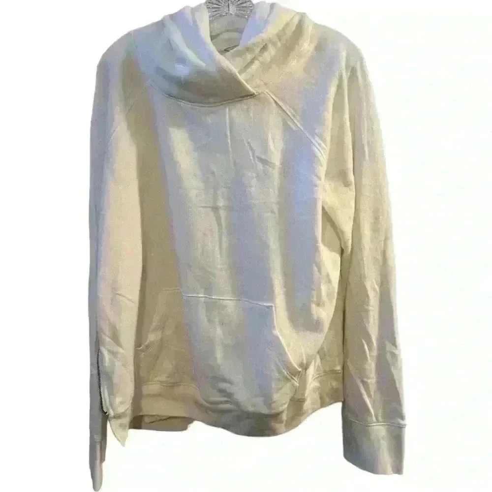 Victoria's Secret Women's White Side Zip Hoodie Sweatshirt Size L‎